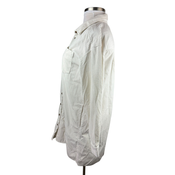 Madewell Corduroy Mini Shirtdress Pockets Lighthouse Ivory Women's Size Large - Picture 5 of 14